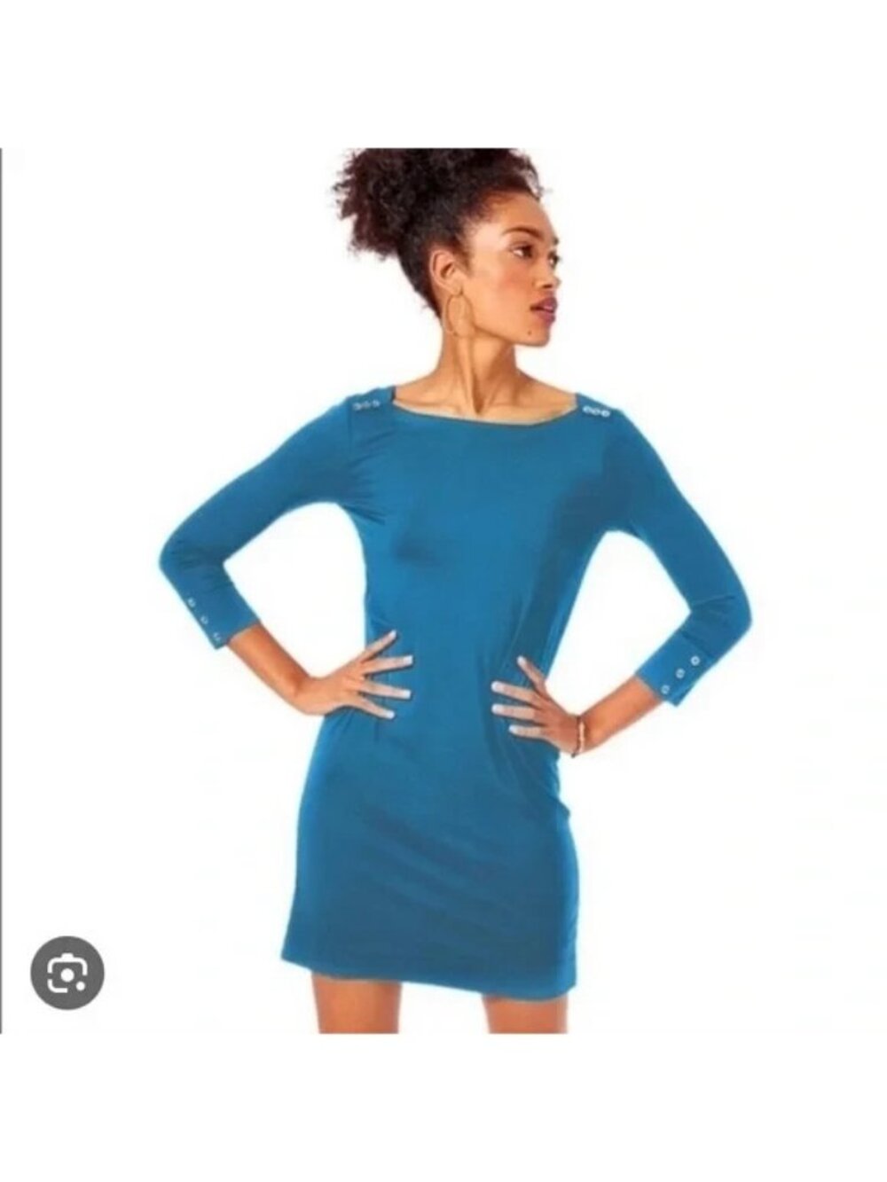 Lilly Pulitzer S Sophia Sophie UPF 50+ Boat Neck Dress in Tidal Wave Blue